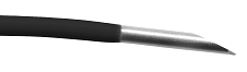 Illustration of a RF Needle with a curved tip